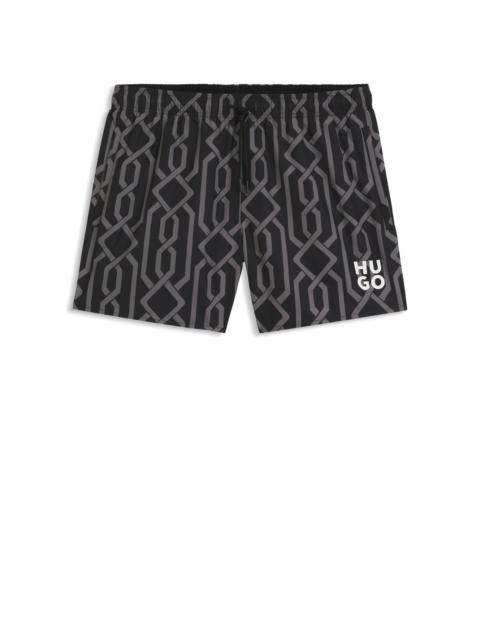 HUGO SWIM SHORTS WITH ALL-OVER PRINT