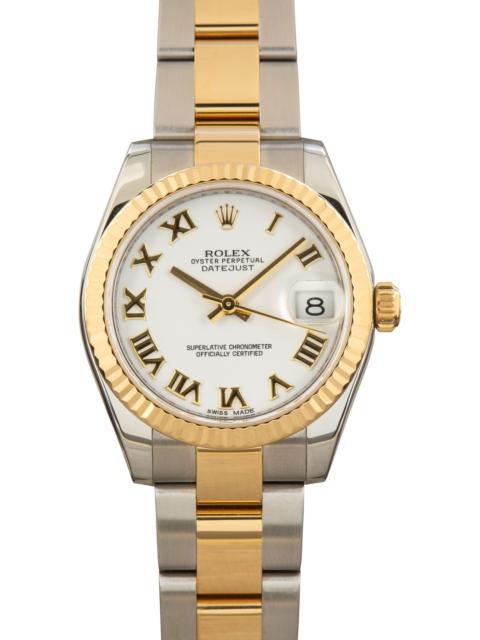 ROLEX Used Rolex Datejust 31 Steel & Gold 178273 White Roman Dial