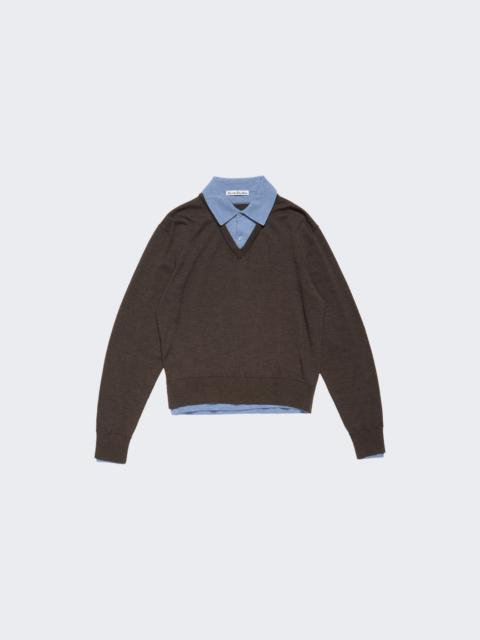 Acne Studios Layered Knit Top Brown And Blue