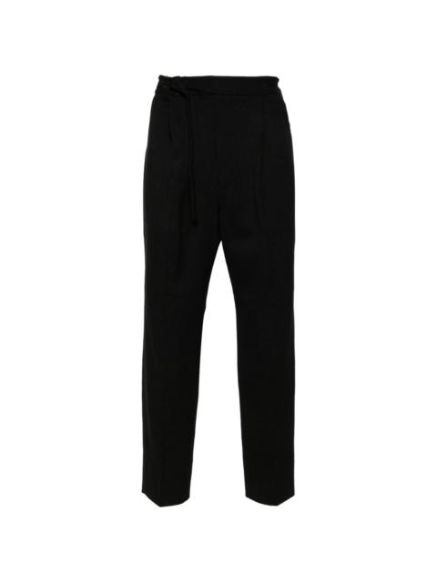 elasticated-waist cotton trousers