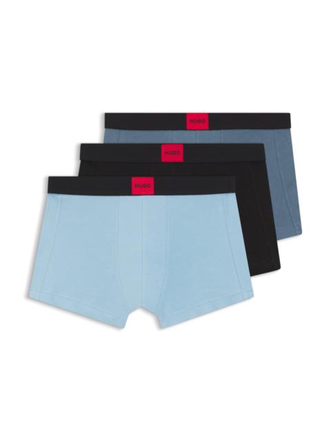 HUGO THREE-PACK OF STRETCH-COTTON TRUNKS