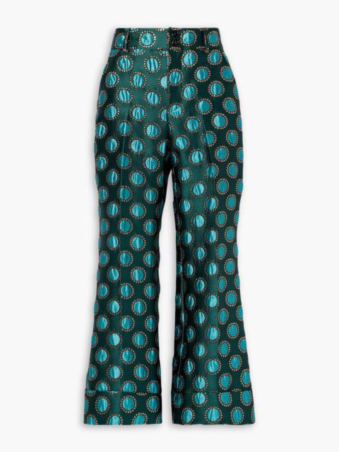 Other Designers Hendrix metallic jacquard flared pants