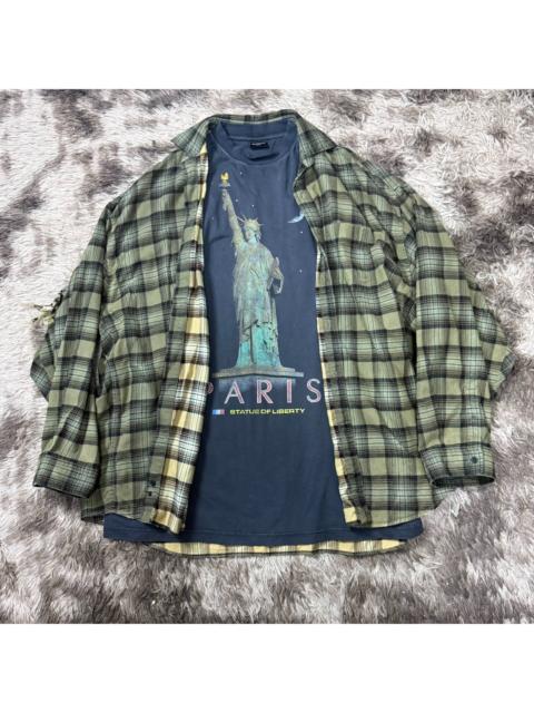 BALENCIAGA Balenciaga 24FW Double Layer Statue Of Liberty Print Shirt