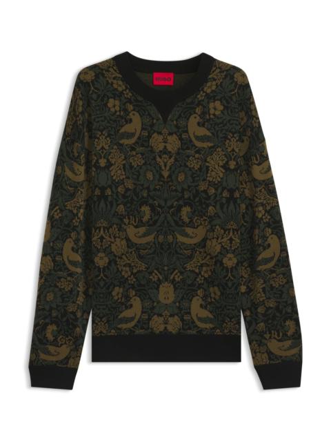 HUGO RELAXED-FIT SWEATER WITH TAPESTRY JACQUARD