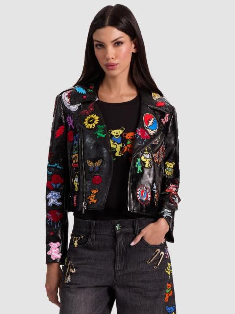 Alice + Olivia A+O X GRATEFUL DEAD CODY VEGAN MOTO JACKET