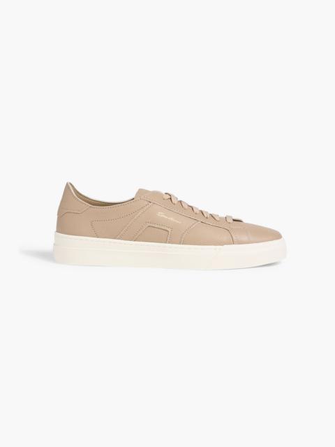 Santoni Dbs Oly pebbled-leather sneakers