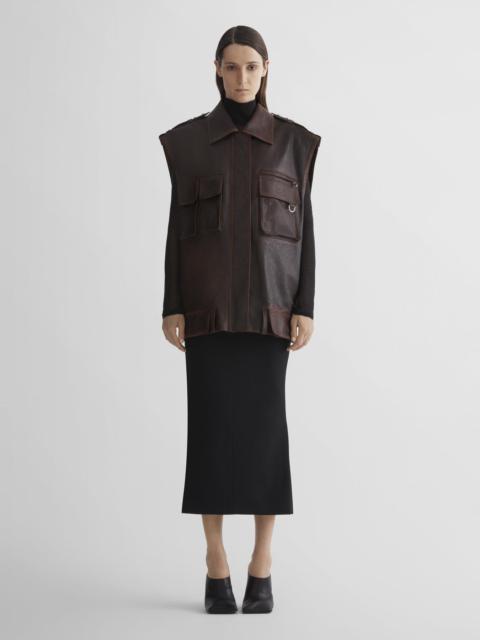 MUGLER leather military gilet