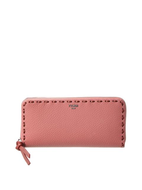 FENDI FENDI Zipper Around Peekaboo Large Leather Wallet