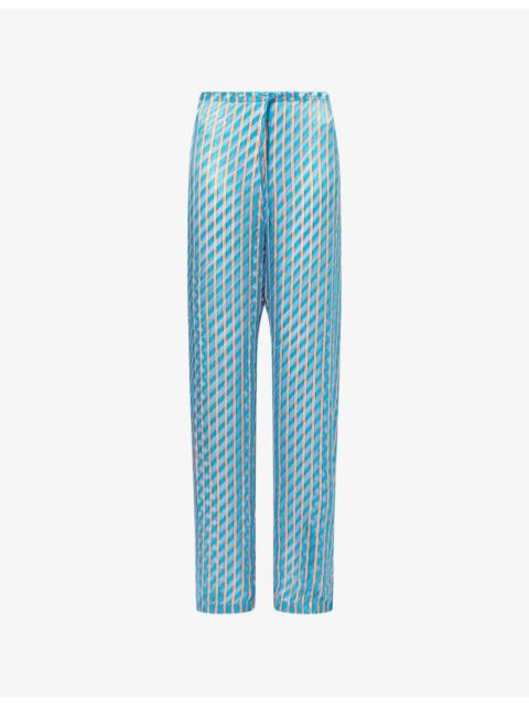 Dries Van Noten Pachas Striped Silk-Blend Trousers