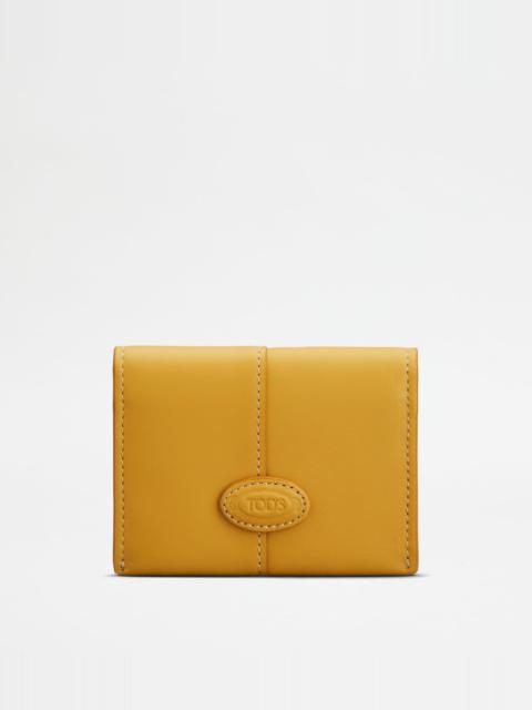 Tod's CARD HOLDER IN LEATHER - YELLOW
