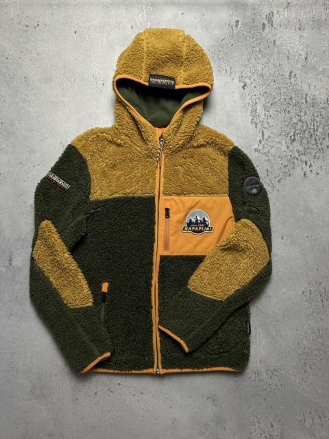 Other Designers Vintage - Napapijri Yupik Polar Sherpa Teddy Fleece Hooded Jacket y2k