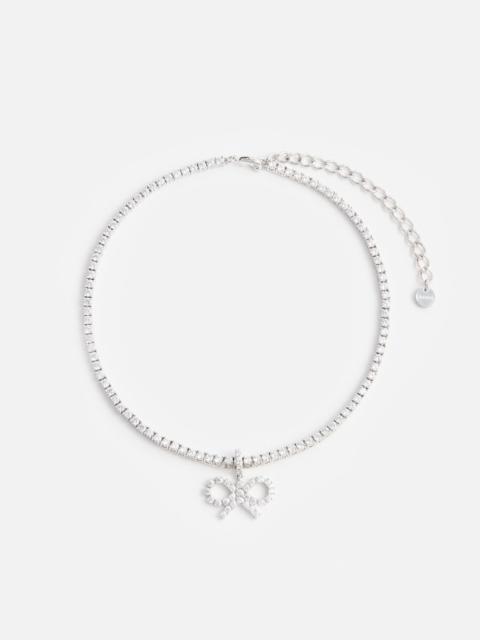 self-portrait CRYSTAL BOW TENNIS NECKLACE