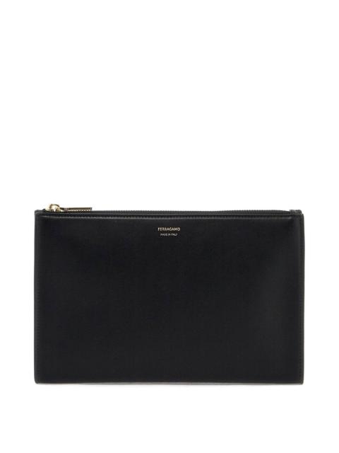 FERRAGAMO SMOOTH LEATHER POUCH IN SEVEN WORDS