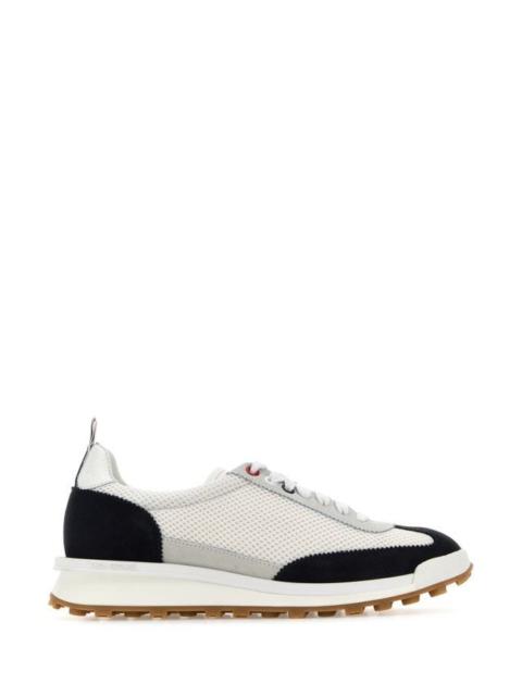 Thom Browne Man Multicolor Mesh And Suede Sneakers