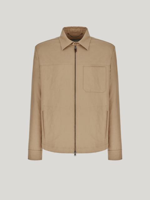 Canali SUEDE-COLORED LINEN-SILK BLEND JACKET