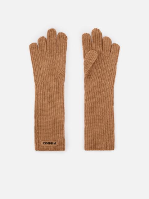 PINKO LONG WOOL AND CASHMERE-BLEND GLOVES