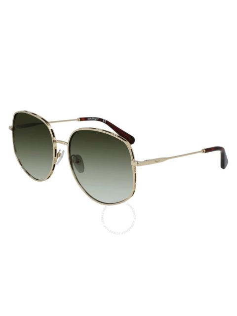 FERRAGAMO Salvatore Ferragamo Green Gradient Oval Ladies Sunglasses SF277S 723 61