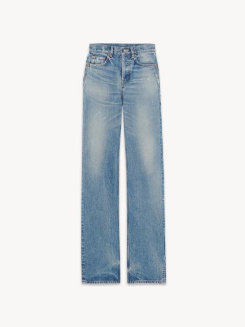 SAINT LAURENT LONG STRAIGHT JEANS IN CHARLOTTE BLUE DENIM