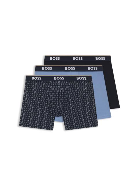 BOSS THREE-PACK OF STRETCH-COTTON BOXER BRIEFS