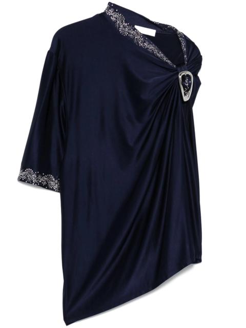 rabanne buckle-detail draped top