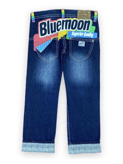 Blue Moon Blue Japanese Brand Rare Design Jeans