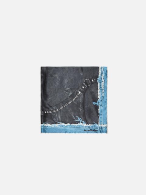 Acne Studios Printed silk scarf - Black/blue