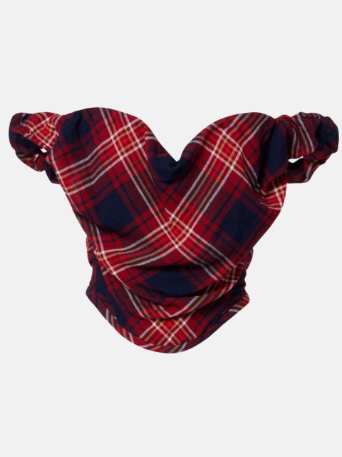 Vivienne Westwood Sunday off-shoulder plaid bustier top