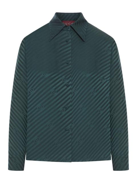 GUCCI Gucci Women Jacquard Silk Shirt With Gg Cross