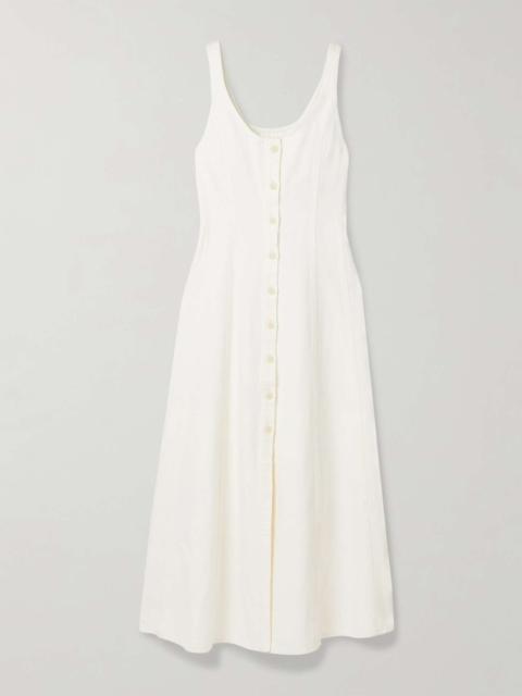 Rosetta paneled denim midi dress Off-white
