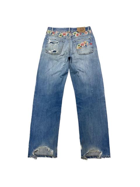 Other Designers Karakuri Tamashii - KARAKURI GENERATION Distressed Denim Embroidery Jeans