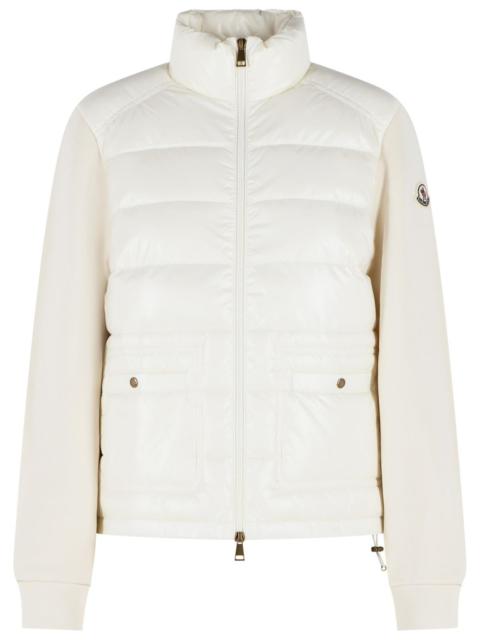 Moncler Moncler Open Zip Sweater In Ivory White Cotton Blend Women