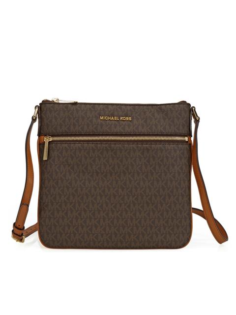 MICHAEL KORS Michael Kors Bedford Signature Flat Crossbody - Brown