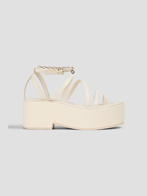 maje Chain-embellished leather platform sandals