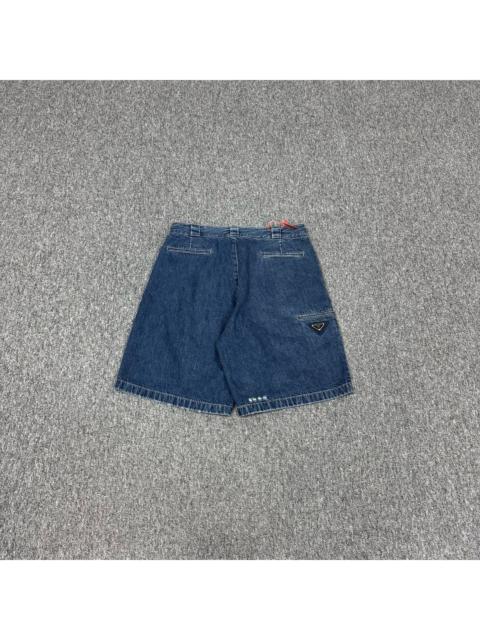 Prada Prada Triangle Logo Denim Shorts