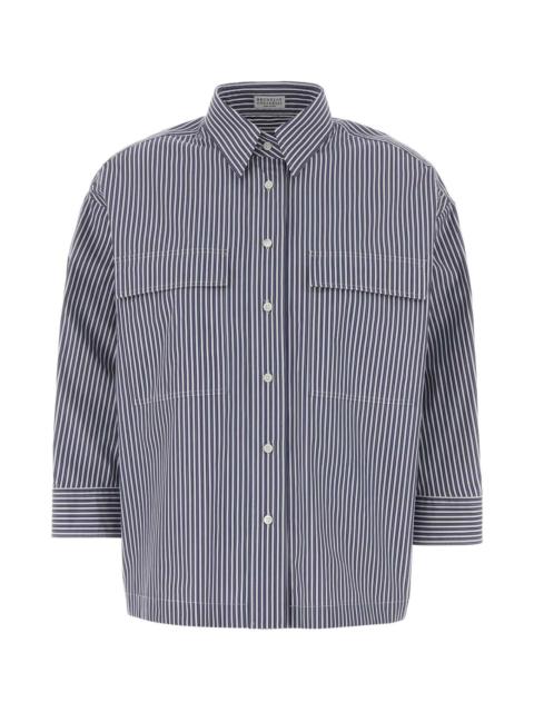 Brunello Cucinelli Embroidered Poplin Shirt