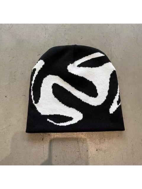 Other Designers Y2K Kpop Goth Wave Beanies Winter Warm Hat Cute Embroidery Black Cap Adult