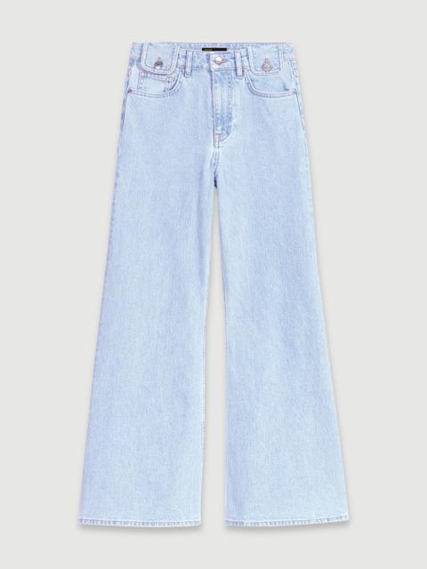 maje Faded wide-leg jeans