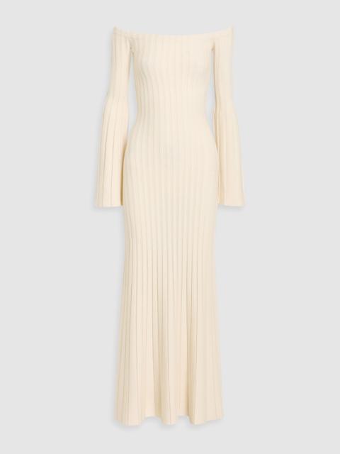 GABRIELA HEARST Menil off-the-shoulder ribbed wool and cashmere-blend maxi dress