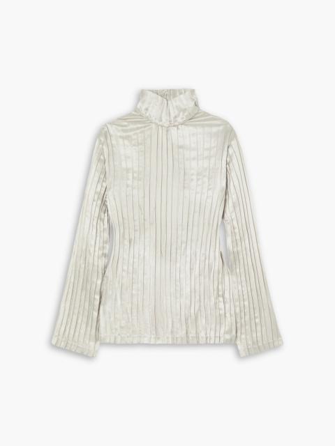 Other Designers The Twiggy pleated satin turtleneck top