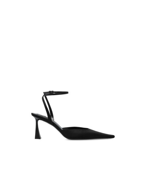 SAINT LAURENT SAINT LAURENT Aimee Black 75mm Slingback Pumps New & Authent