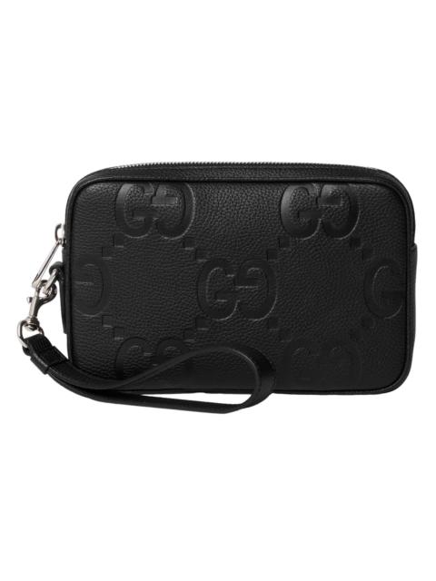 GUCCI GUCCI Black Jumbo GG Leather Small Pouch New & Authentic