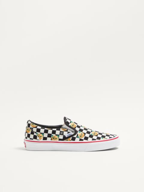 Valentino VALENTINO GARAVANI AND VANS SLIP-ON SNEAKER IN FABRIC WITH LE CHAT DE LA MAISON PRINT AND VLOGO CHEC