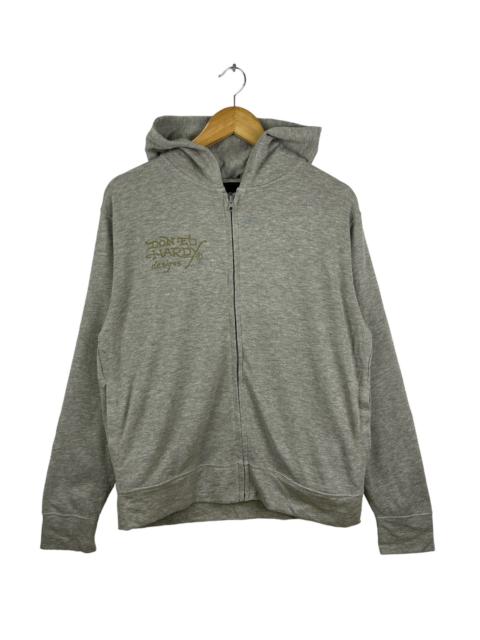 Other Designers Ed Hardy - Ed Hardy Big Logo Full Zipper Hoodie Grey