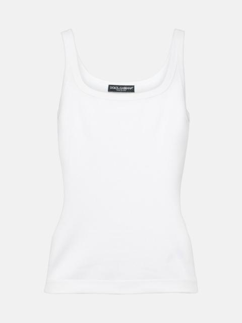 Dolce & Gabbana Ribbed-knit cotton tank top