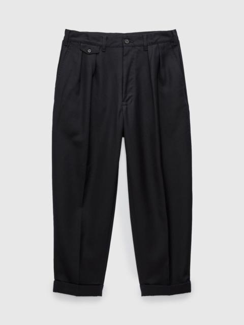 BEAMS PLUS 2-Pleat Laundry Wool Trousers in Navy