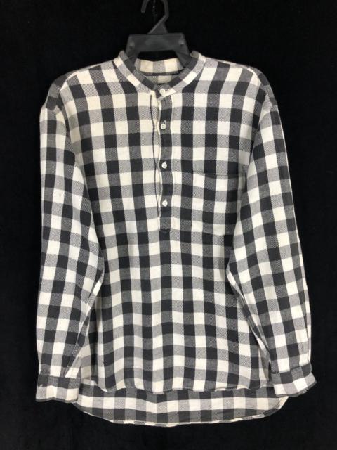 Other Designers 90s GOODENOUGH Flannel Shirt Half Button Pullover vtg cw21