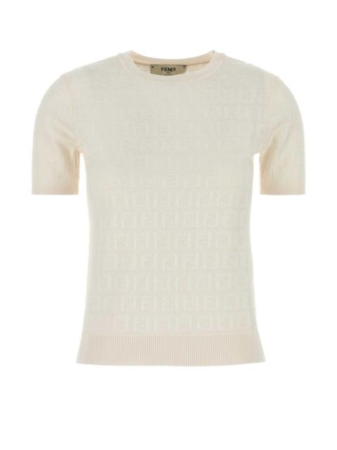 FENDI Fendi Women Ivory Cotton Blend Sweater
