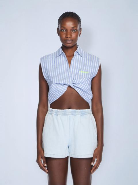 Off-White Striped Sleeveless Shirt