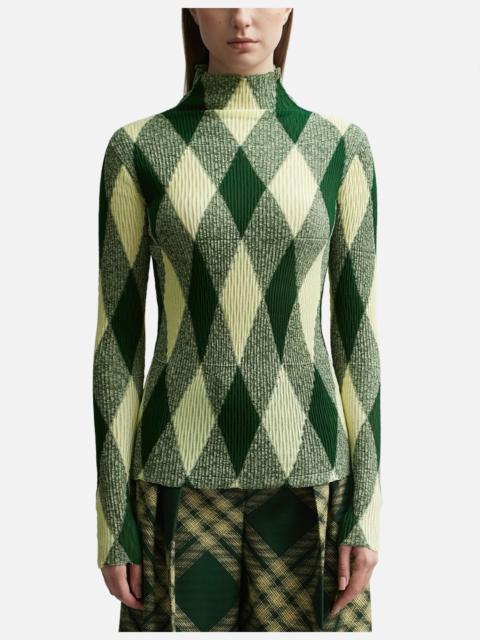 Burberry ARGYLE COTTON SILK SWEATER
