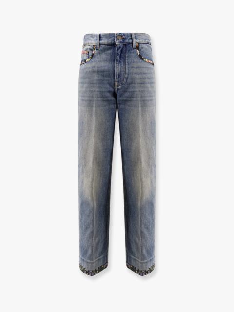 Valentino Jeans With Floral Print Fabric Border Detail